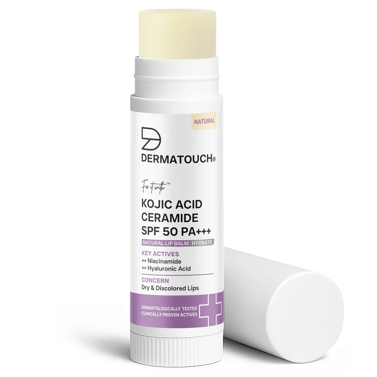 Dermatouch Kojic Acid Ceramide SPF 50 PA+++ Lip Balm Natural